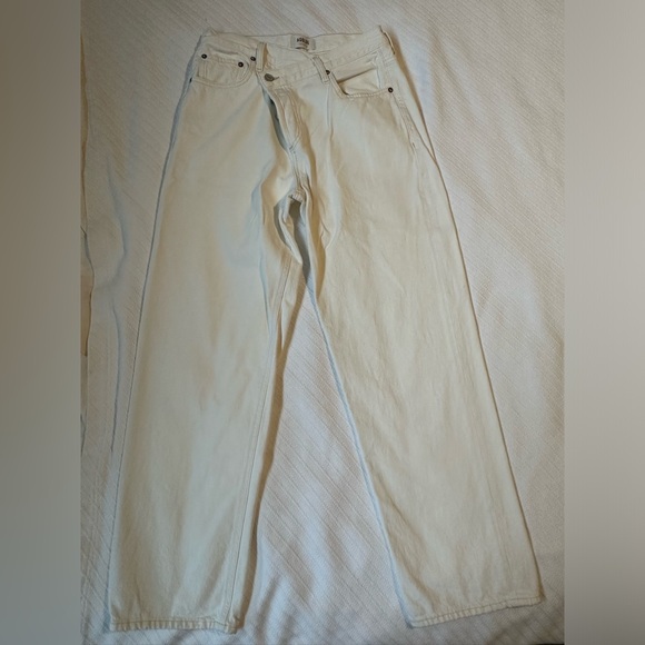 Agolde Criss Cross Straight Leg Jeans In Milkshake Size 27 - Picture 2 of 7